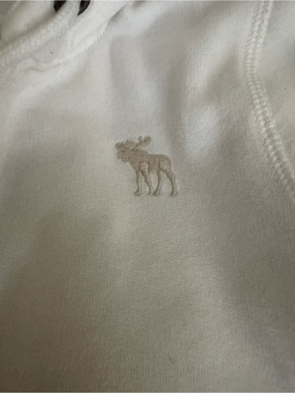 Abercrombie & Fitch White Full-Zip Teddy Hoodie Jacket - Picture 6 of 7